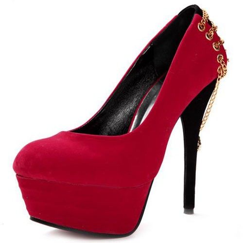 Sapato Feminino Lindo com strass Vermelho Salto Frete Grátis